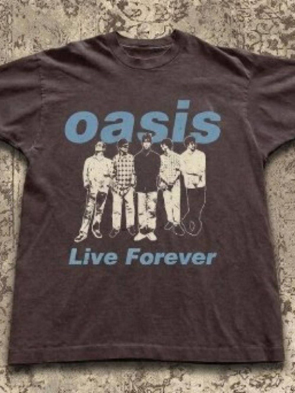 Gildan Black Oasis "Live Forever" Tee with Blue Print